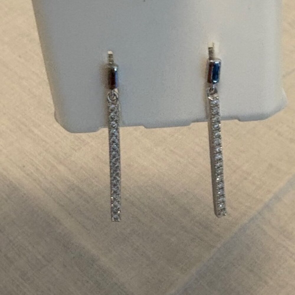 Sterling Silver Moissanite Flat Dangle earrings